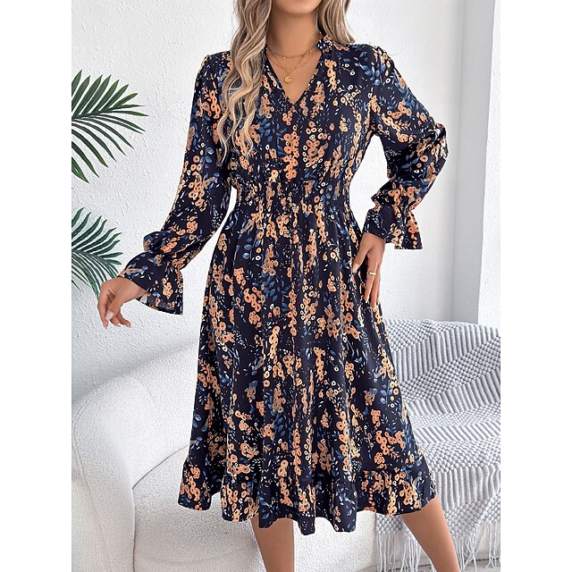 Women's Midi Dress A Line Dress Vacation Casual Outdoor