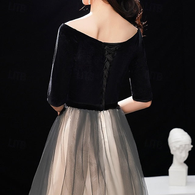 A-Line Evening Gown Elegant Dress Wedding Guest Prom Floor