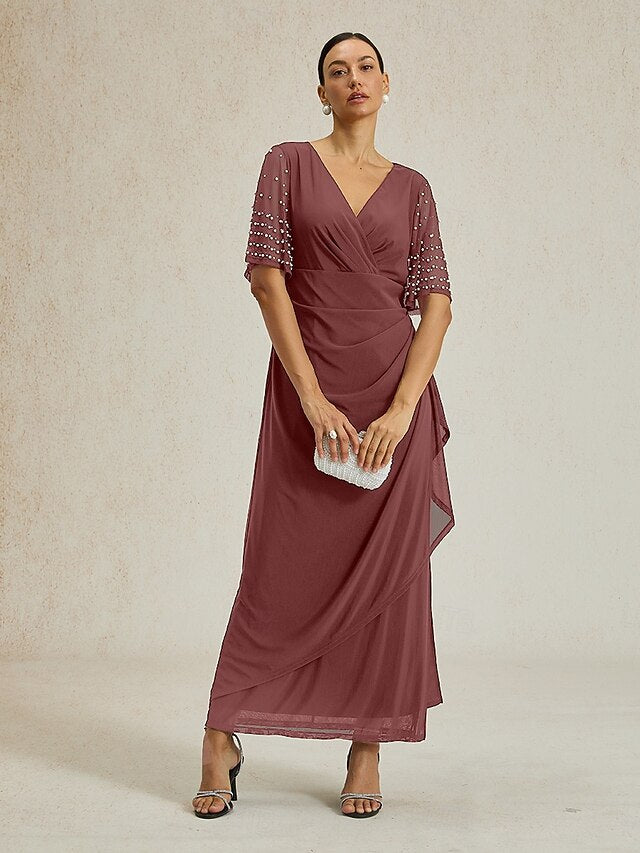 Women's Maxi Dress Sheath Dress Elegant Solid Color Short