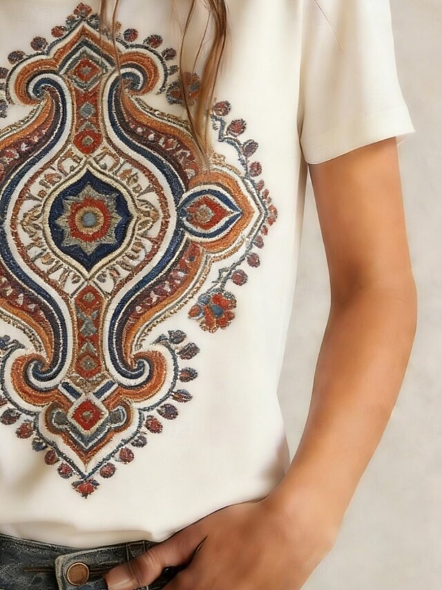 Women's T Shirt Tee Top Print Graphic Geometric Bohemia