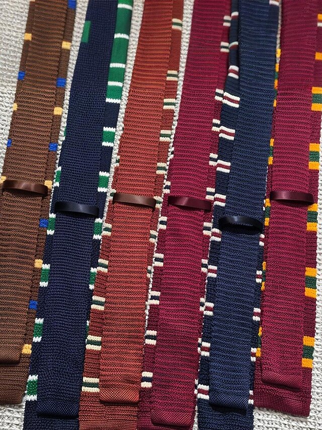 Christmas Stripe Men's Neck Woven - Stylish Knit Tie