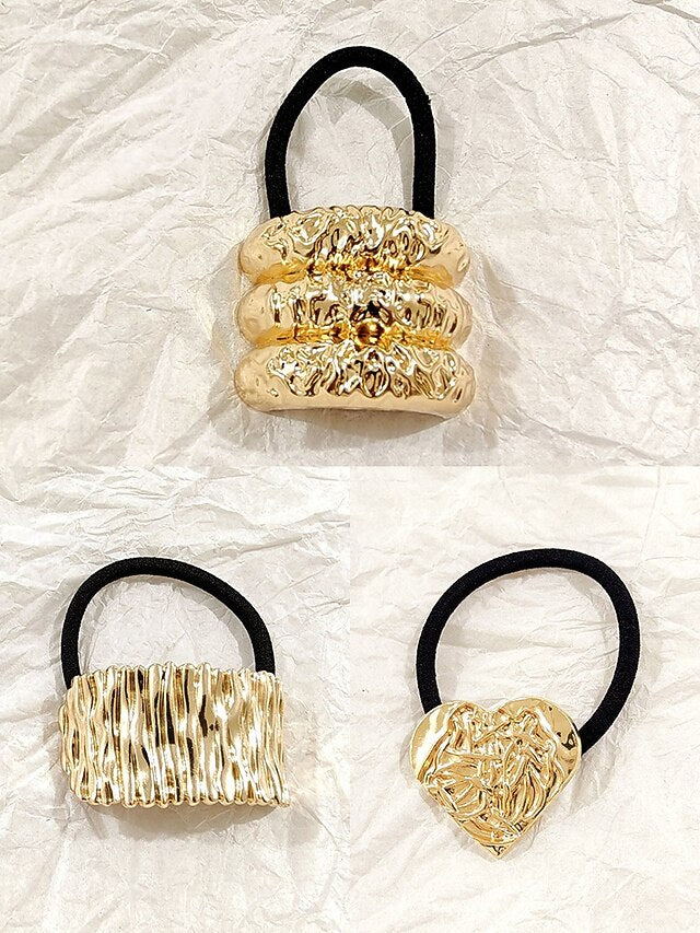 Women's Tone Hair Gold Band - Elastic Scrunchies with