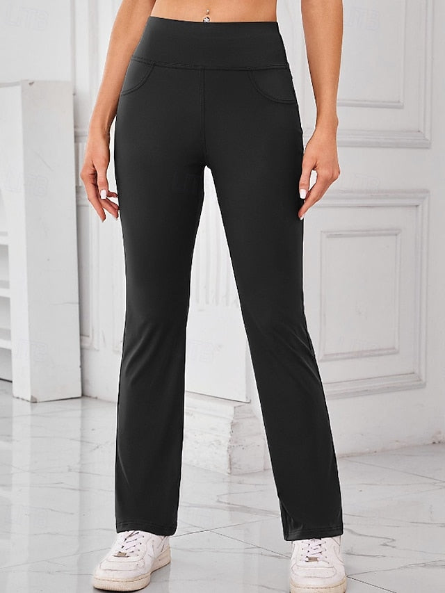 Women's Flare Chinos Streetwear Basic Casual Full Length