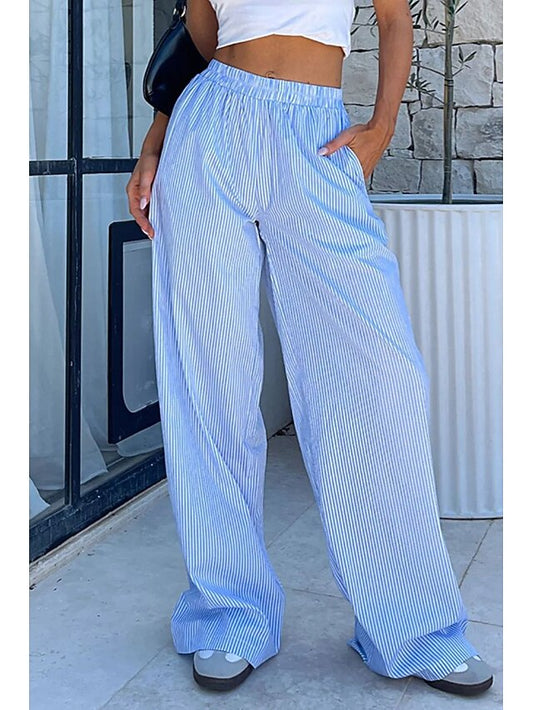 Women's Wide Leg Slacks Fashion Streetwear Full Length