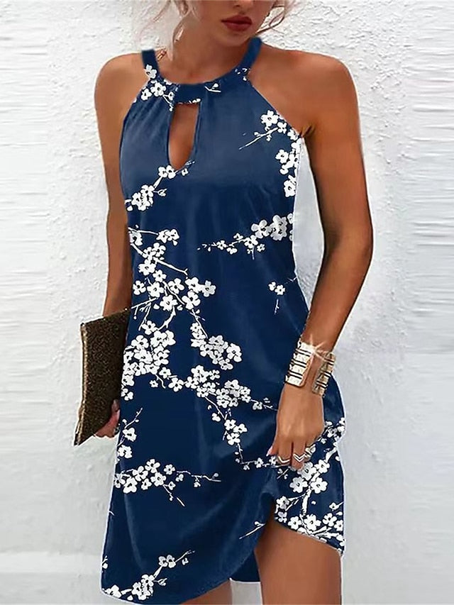 Women's Summer Dress Halter Neck Dress Print Dress Active