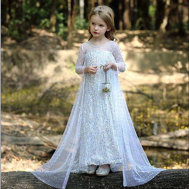 Princess Elsa Dress Movie Girls' Flower Frozen Girl