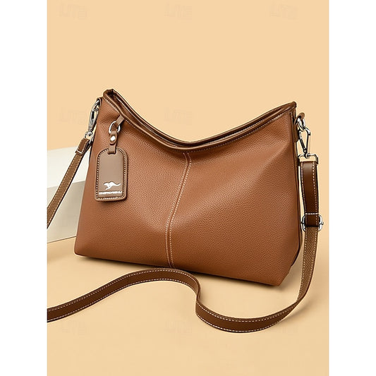 Hobo Accents Green Bag Faux with Brown Leather