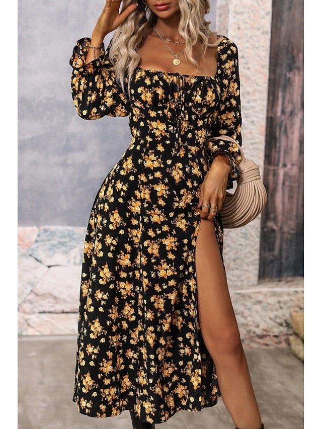Women's Midi Dress Graduation Dress Floral Dress Fashion