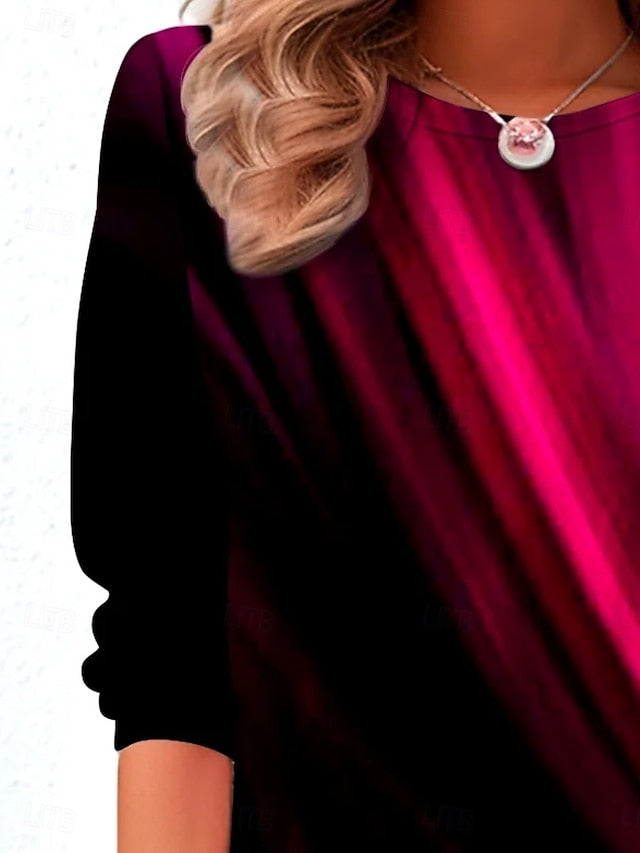 Women's T Shirt Print Graphic Stylish Casual Long Sleeve