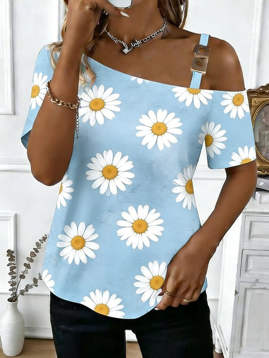 Women's T Shirt Tee Top Print Floral Graphic Stylish