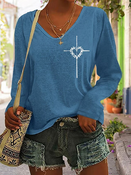 Valentine's Day Women's T Shirt Print Heart Graphic