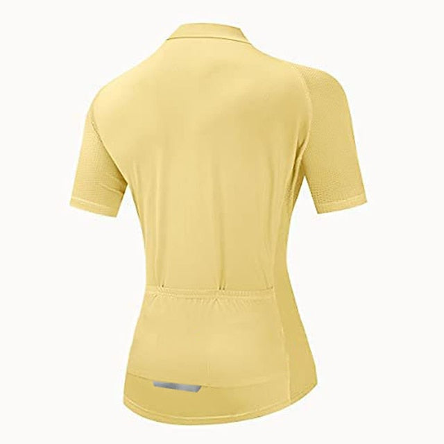Women's Cycling Jersey Solid Color Short Sleeve Bike Jersey