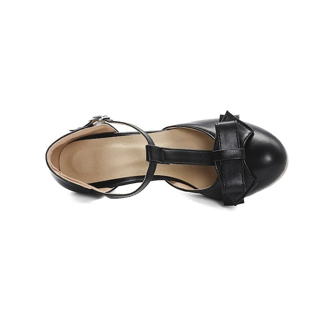 Heels Chunky Green 1950s – Bow Mint Retro with Vintage T-Strap