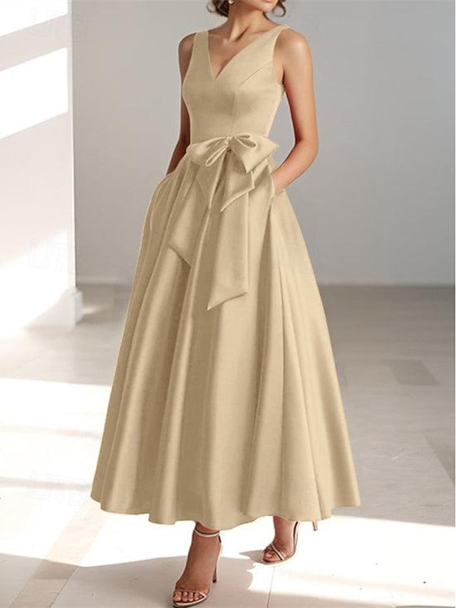 A-Line Tea Length Cocktail Dresses Party Dresses Elegant High