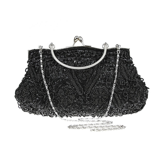 Women's Purse Beaded Vintage Clutch – Evening White
