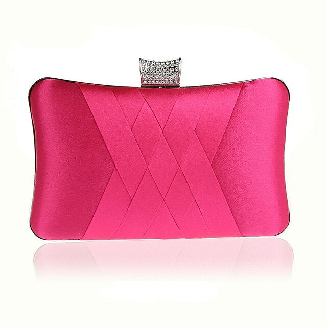 / Event Clutch PU Party Wedding Silk Women's Leather Bags