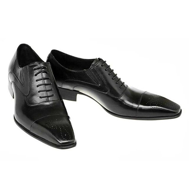 Cap Faux Men's Shoes Oxford Black - Leather Classic