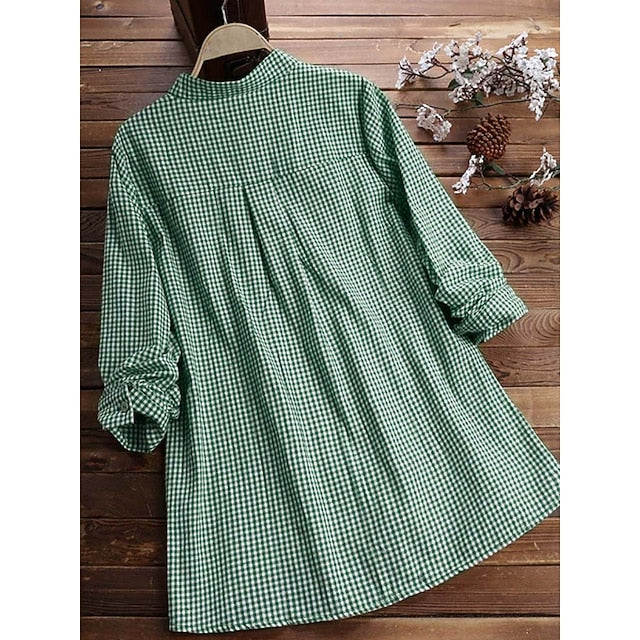 Women's Summer Shirt Casual Shirt Blouse Buttons Print