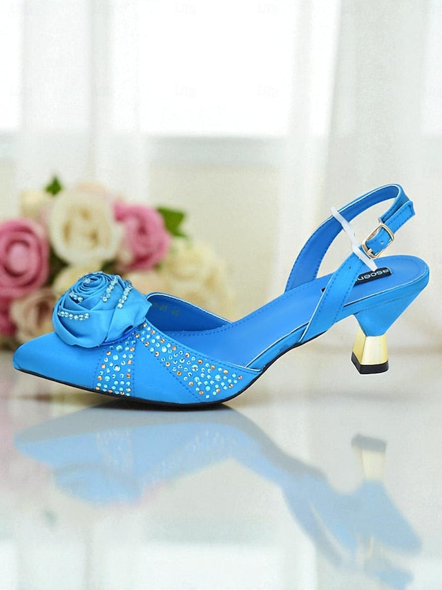 - Slingback Heels Matching and Set Clutch Gold Women's