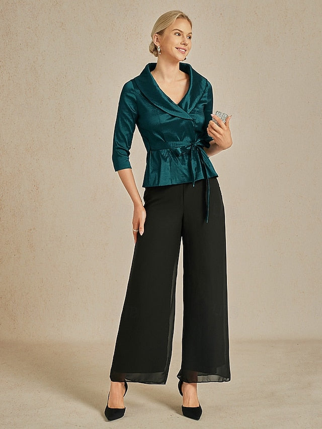 Women's Blouse Evening Tops Tie Front Solid Color Plain