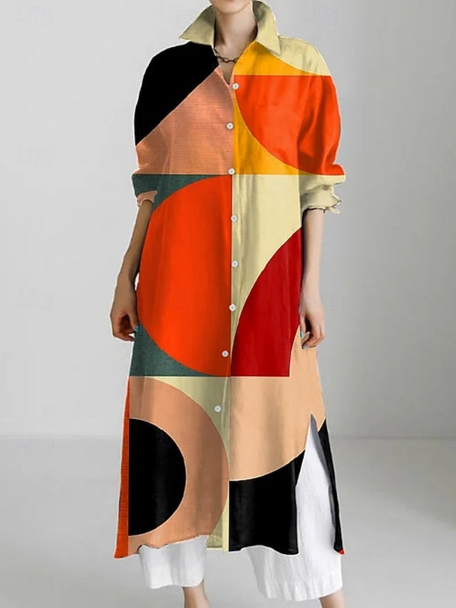 Women's Midi Dress Shirt Dress Casual Dress Fashion Modern