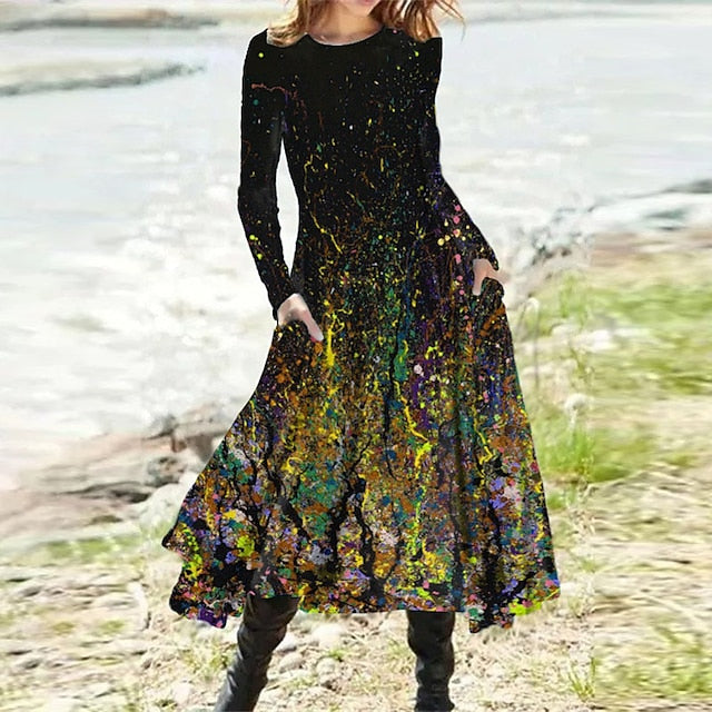 Women's Midi Dress Casual Dress Winter Dress Swing Dress