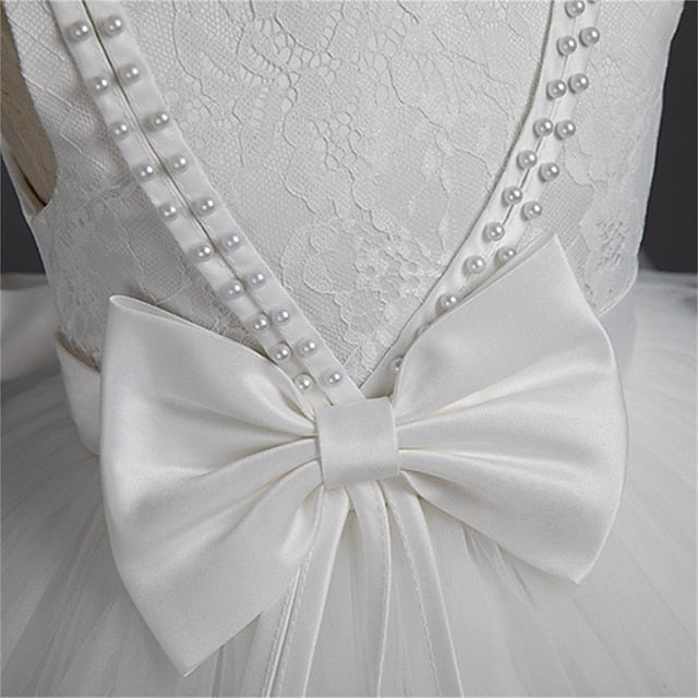 Sleeveless Girls' Color Dress Party Solid Toddler