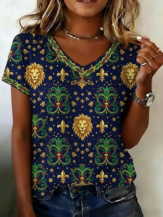 Carnival Women's T Shirt Print Graphic Vintage Casual Short