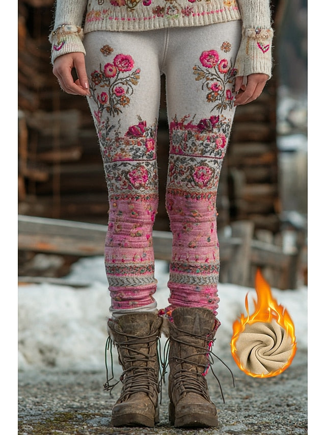 Women's Viking Boho Fleece Lined Leggings Leggings Vacation
