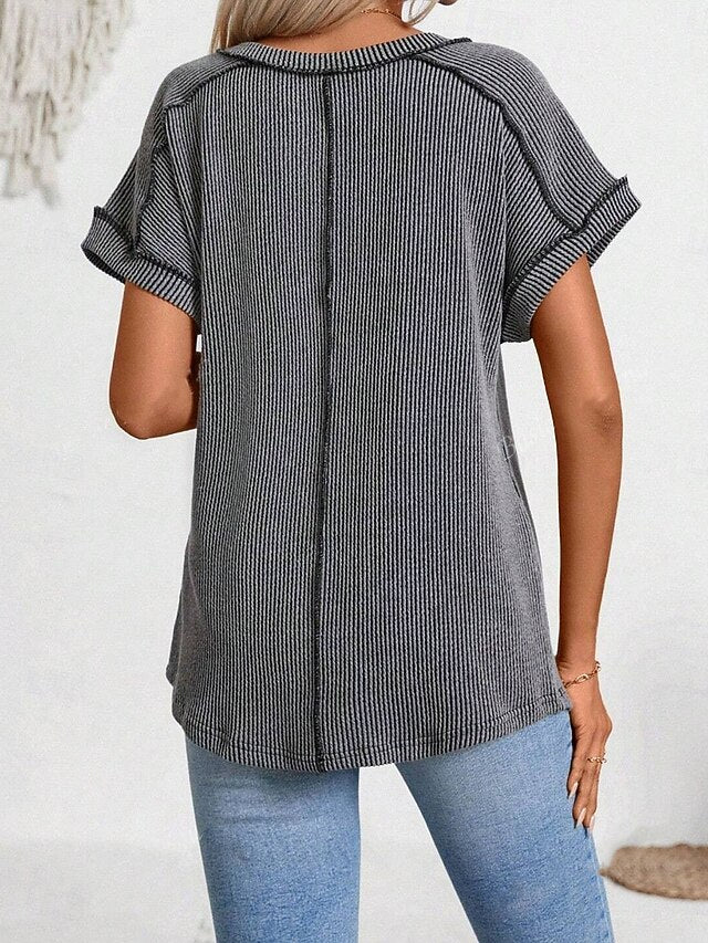 Women's T Shirt Patchwork Color Block Color Block Fashion
