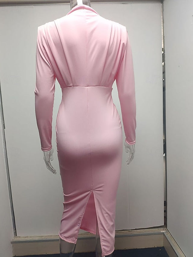 Women's Midi Dress Black Dress Elegant Fashion Modern Daily