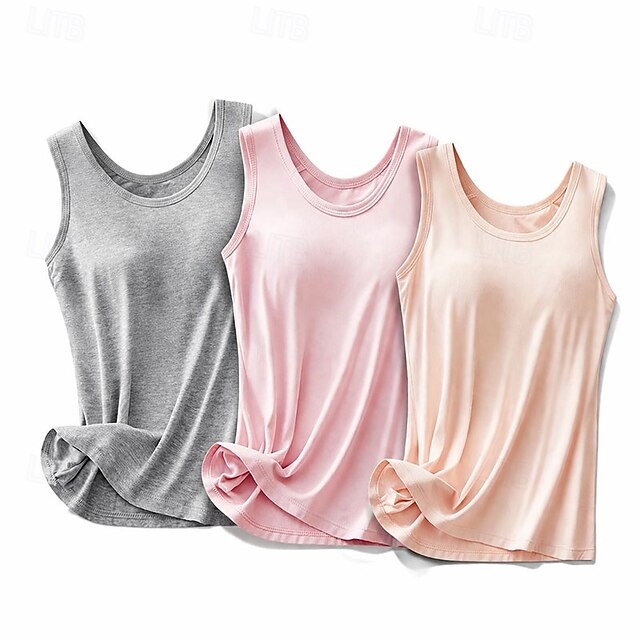 Multi Packs 3pcs Unisex Crew Neck Sleeveless Black+Grey+White