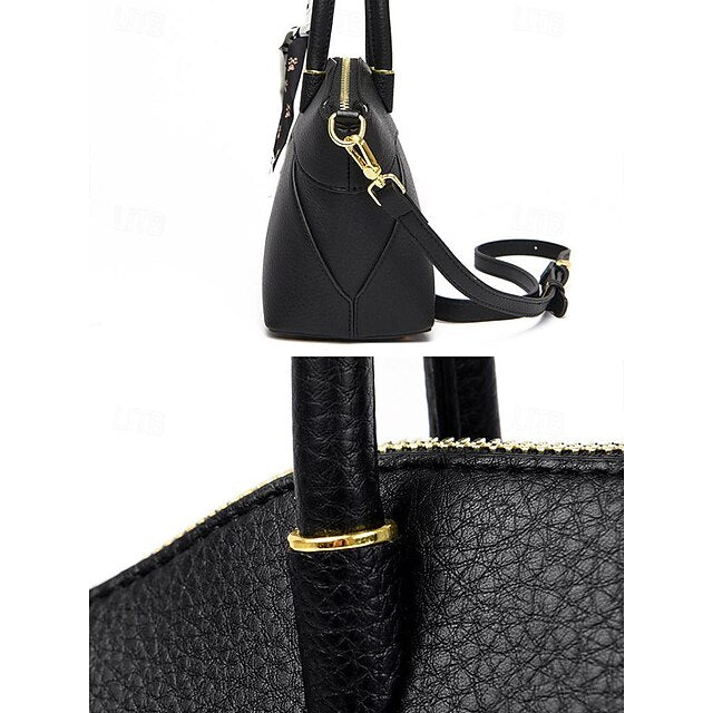 Leather Office Handbag Holiday PU Daily Bucket Bag Women's