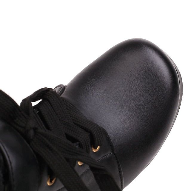 Wedding Shoes Ankle Bridal White Lace-Up – Women's Boots