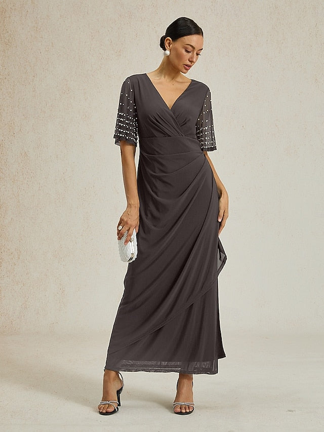 Women's Maxi Dress Sheath Dress Elegant Solid Color Short