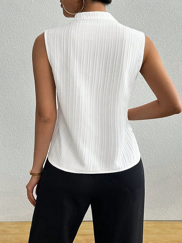 Women's T Shirt Tee Top Patchwork Solid Color Elegant