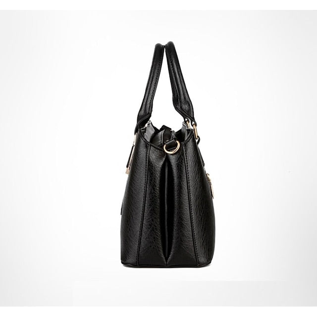 Elegant Handbag Structured Faux Leather Women's Green –