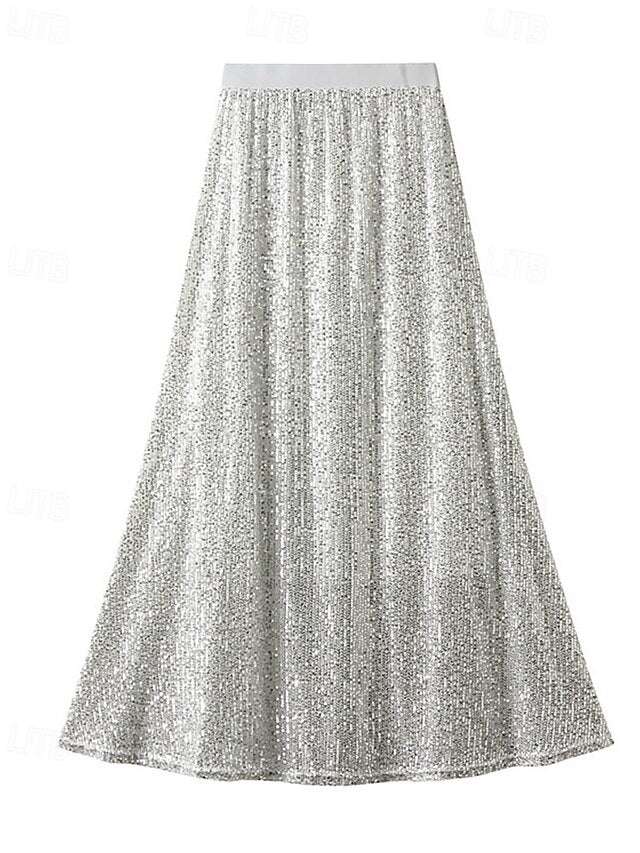 Women's Elegant Vintage Fashion Casual Midi Mid Rise Skirts