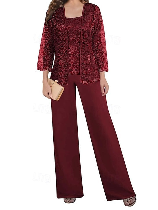 Dress Pantsuit Elegant Bride of Mother Wedding the Square Guest