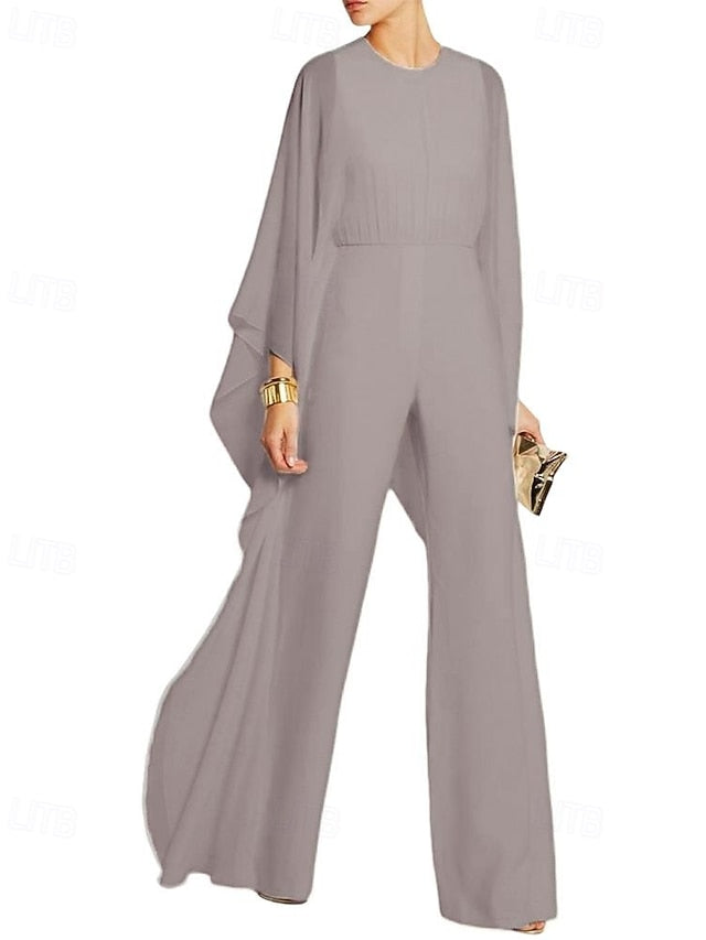 Elegant of Jumpsuit Dress Mother Simple Cape the Bride