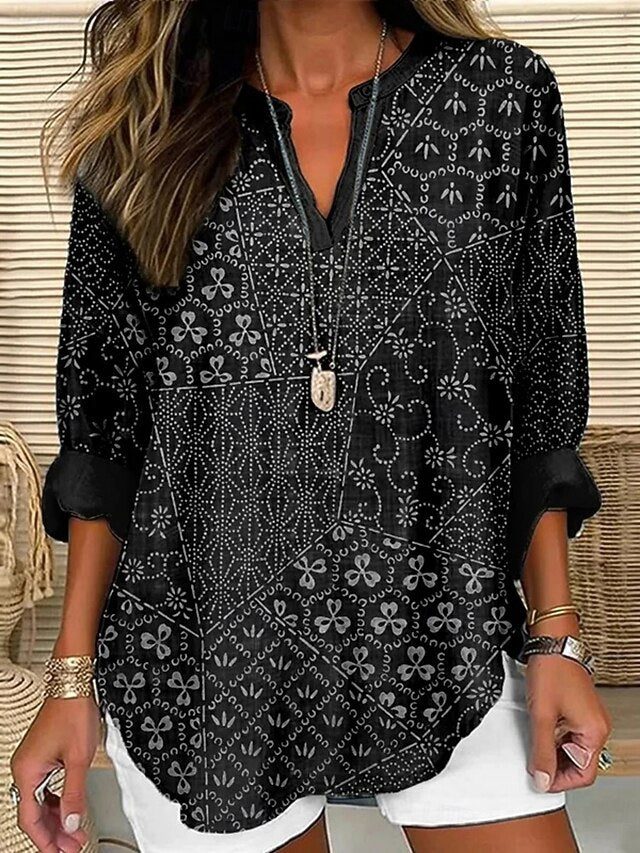 Women's Shirt Buttons Print Floral Vintage Daily Casual