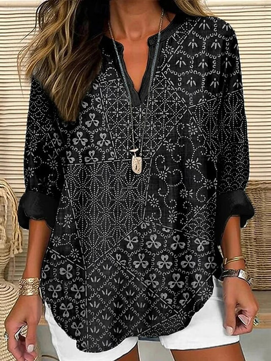 Women's Shirt Buttons Print Floral Vintage Daily Casual