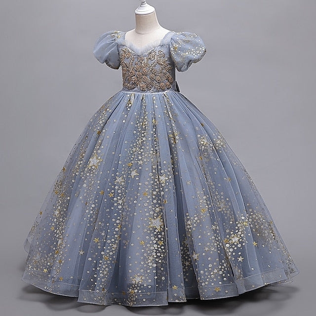 Dot Flower Girls' Dress Party Polka Star Short Kids