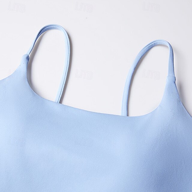 Women's Solid Colored Tank Top Build-in Bra UV Protection