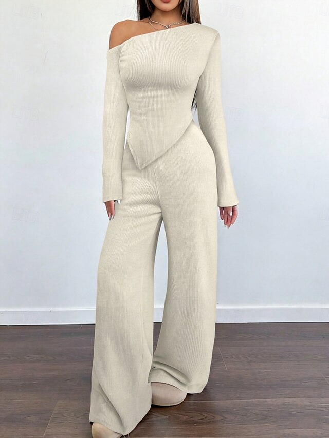 Women's Two Piece Sets Pants Sets Bolero Top Long Sleeve