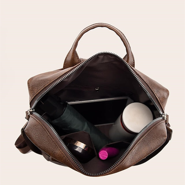 Women's with Vintage Tassel and Purse Leather Backpack Faux