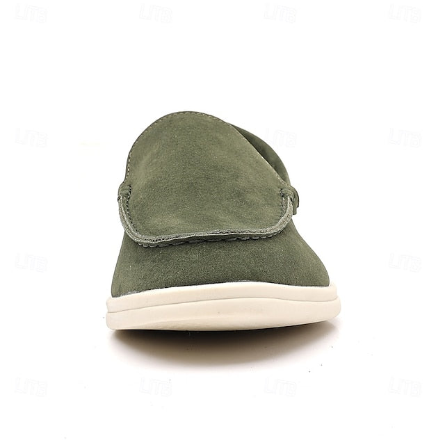 Blue – Faux Men's Loafers Slip-On Light Breathable Casual