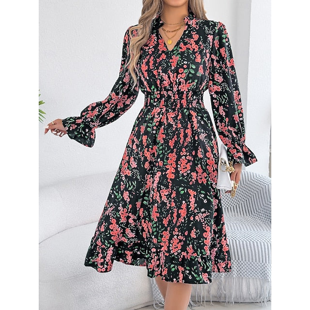 Women's Midi Dress A Line Dress Vacation Casual Outdoor