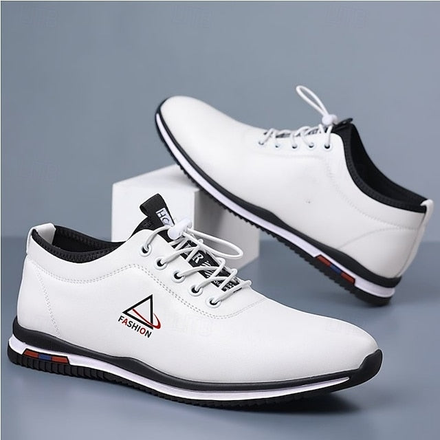 Sneakers White Lace-Up Men's Sports – and Black Trendy