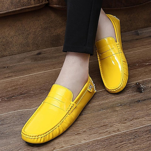 Slip-Ons Loafers Men's Driving Leather Penny PU